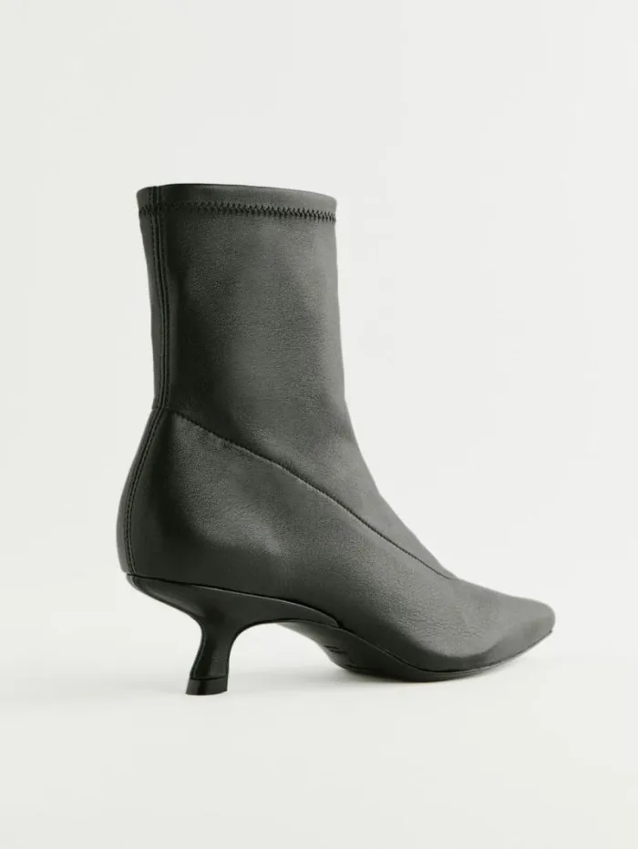 The Reformation Onya Ankle Boot Black Stretch Leather 8211 Shoes