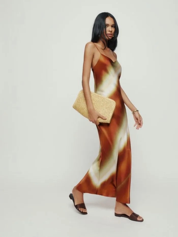 The Reformation Parma Silk Dress Popsicle Stripe 8211 Weddings