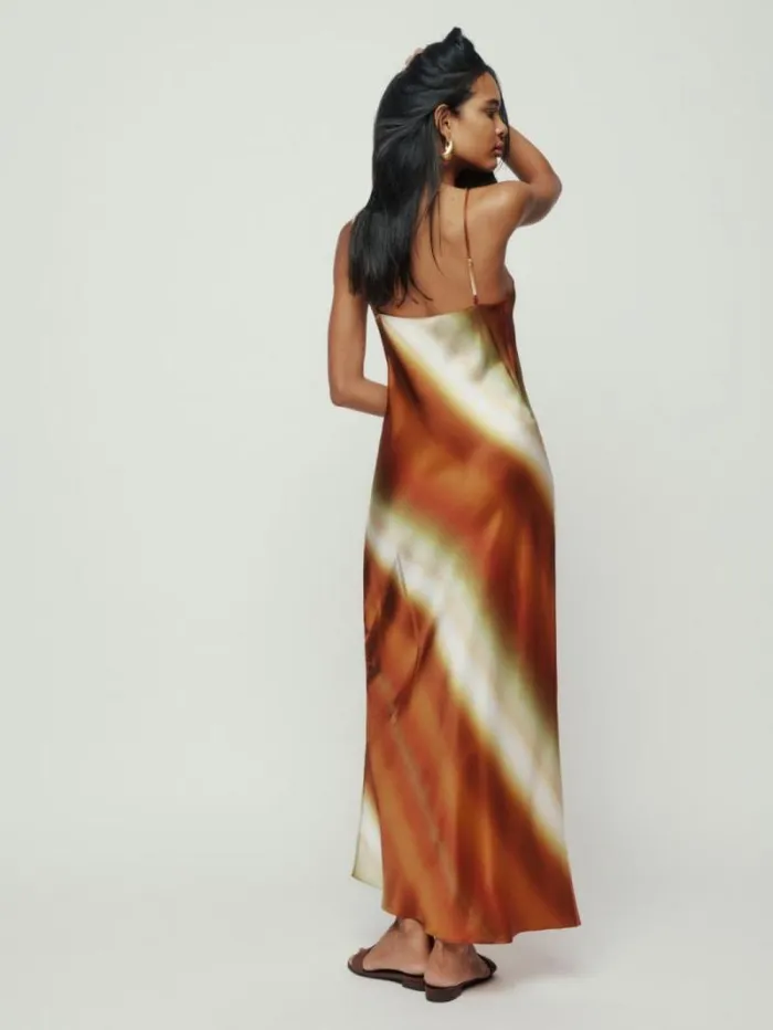 The Reformation Parma Silk Dress Popsicle Stripe 8211 Weddings