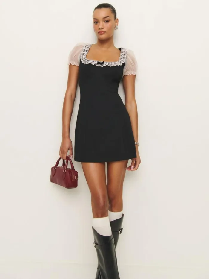 The Reformation Petites Bunny Dress Black 8211 Clothing