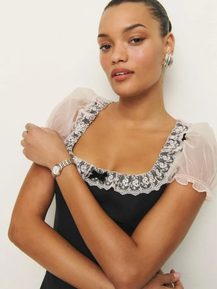 The Reformation Petites Bunny Dress Black 8211 Clothing
