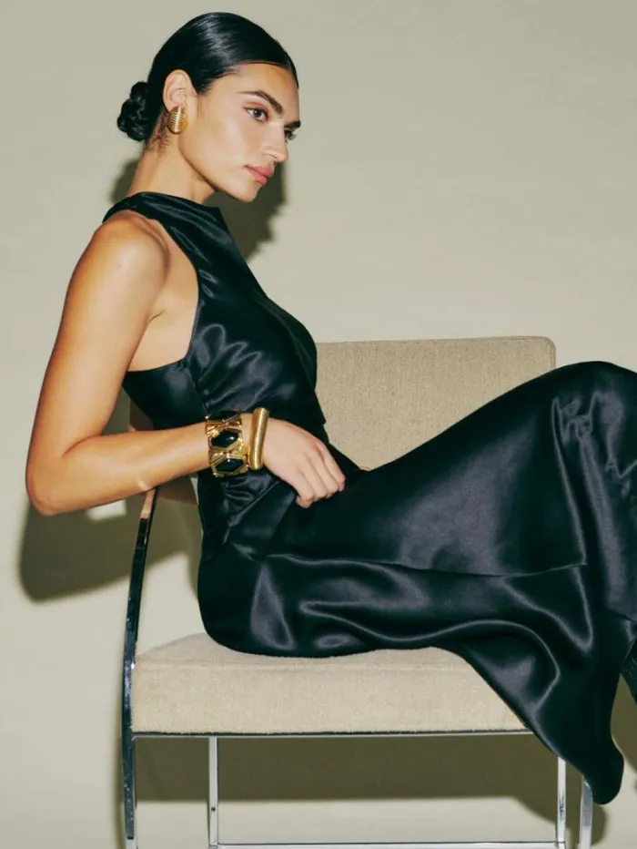 The Reformation Petites Casette Silk Dress Black 8211 ClothingWeddings