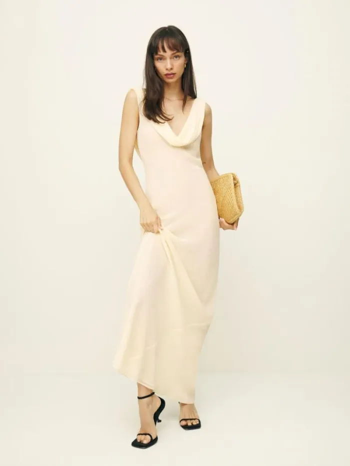 The Reformation Petites Cavallo Dress Ivory 8211 Clothing