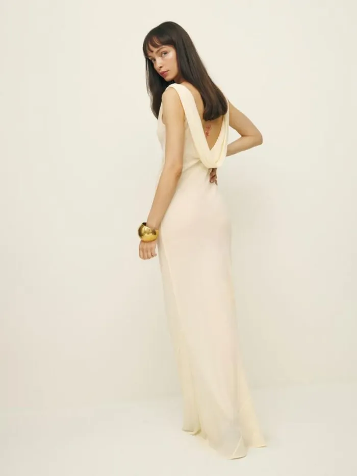 The Reformation Petites Cavallo Dress Ivory 8211 Clothing