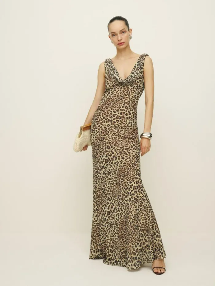The Reformation Petites Cavallo Dress Leopard 8211 ClothingWeddings