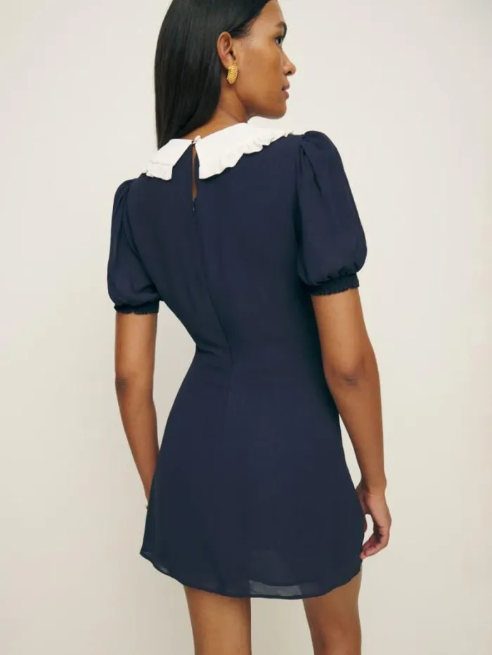 The Reformation Petites Kaylia Dress Midnight 8211 Clothing