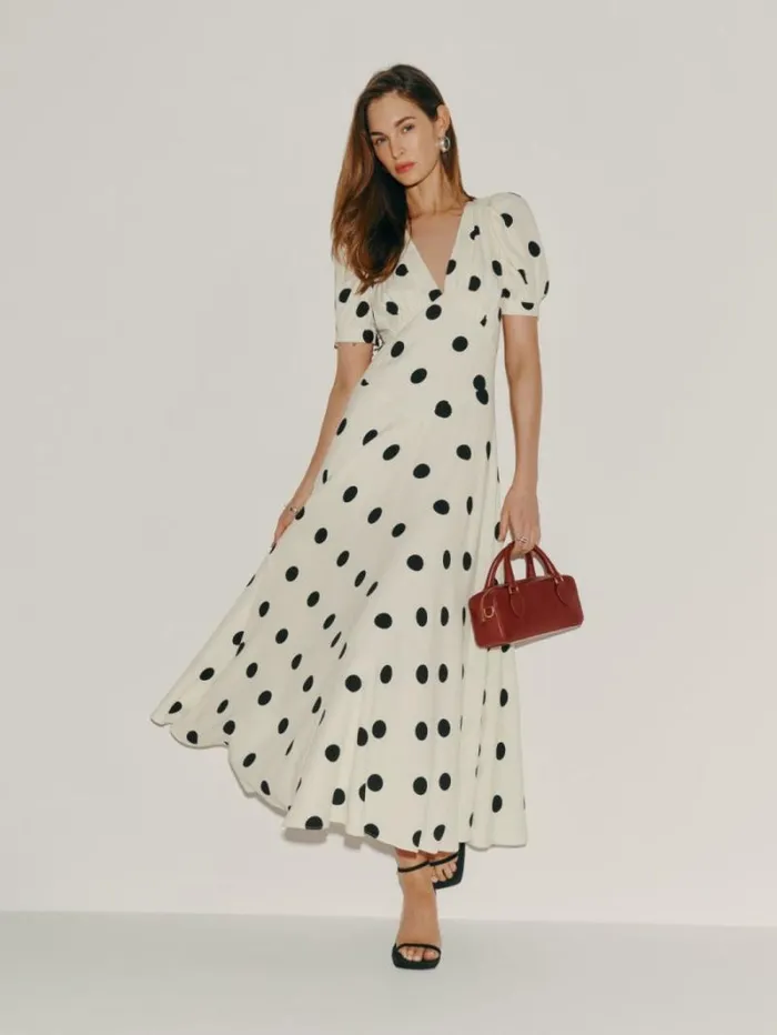 The Reformation Petites Naira Dress Pluto Dot 8211 Clothing