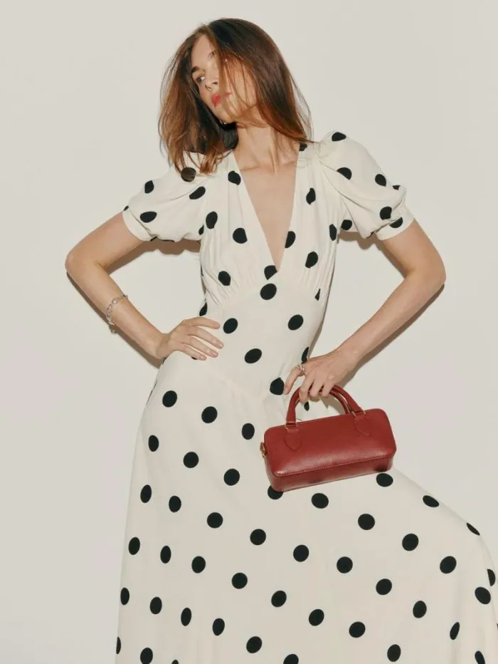 The Reformation Petites Naira Dress Pluto Dot 8211 Clothing