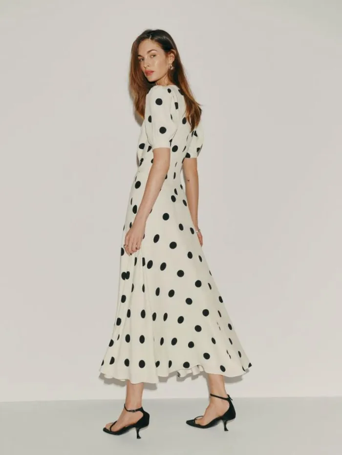 The Reformation Petites Naira Dress Pluto Dot 8211 Clothing