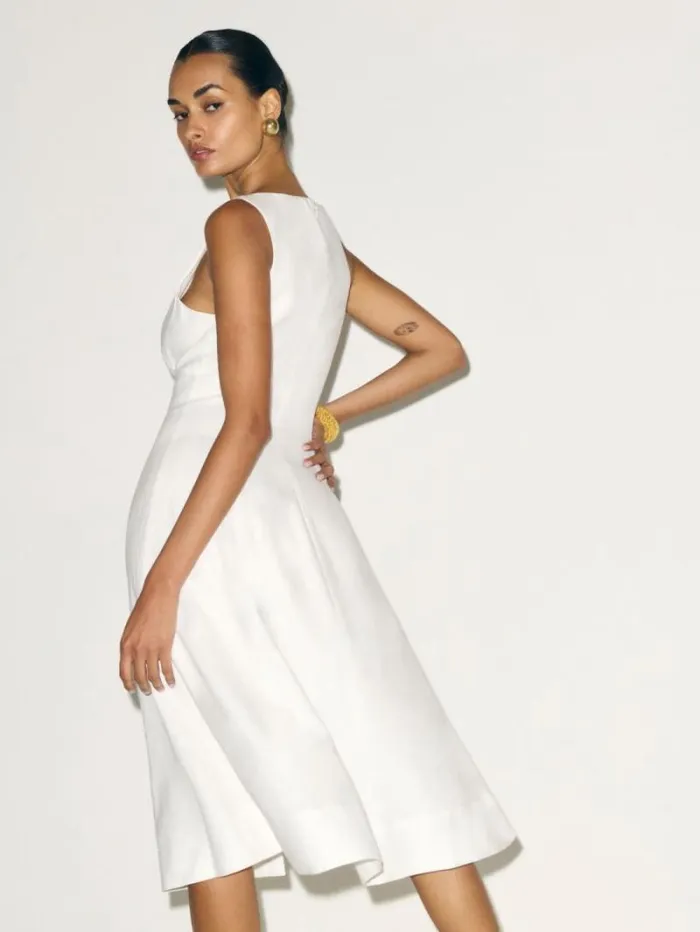 The Reformation Petites Sebastien Linen Dress White 8211 Clothing