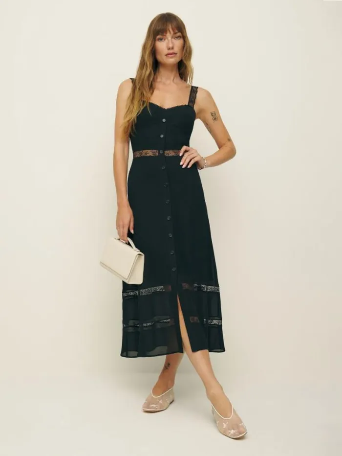 The Reformation Petites Wynton Dress Black 8211 Clothing