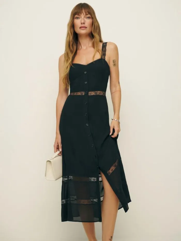 The Reformation Petites Wynton Dress Black 8211 Clothing