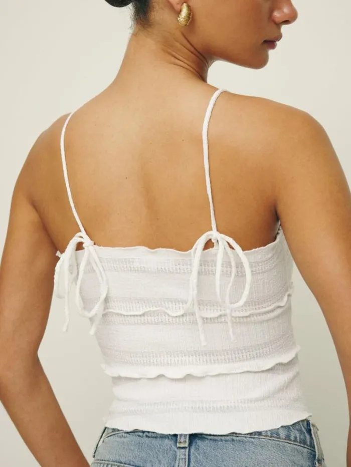 The Reformation Primrose Knit Top White 8211 Clothing