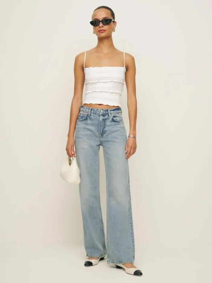 The Reformation Primrose Knit Top White 8211 Clothing