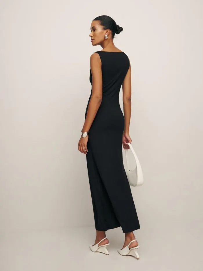 The Reformation Raine Knit Dress Black 8211 Clothing