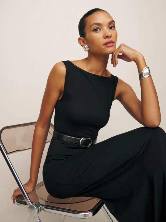 The Reformation Raine Knit Dress Black 8211 Clothing