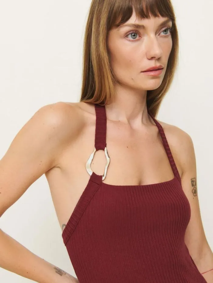 The Reformation Ramona Knit Top Chianti 8211 Clothing