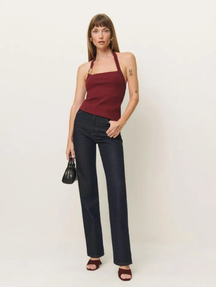 The Reformation Ramona Knit Top Chianti 8211 Clothing