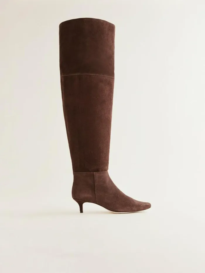 The Reformation Roxanne Over The Knee Boot Chocolate Suede 8211 Shoes