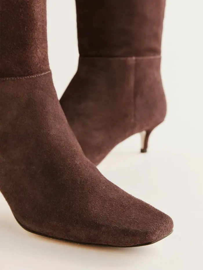 The Reformation Roxanne Over The Knee Boot Chocolate Suede 8211 Shoes