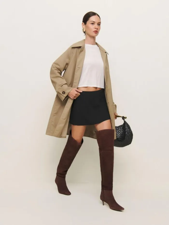 The Reformation Roxanne Over The Knee Boot Chocolate Suede 8211 Shoes