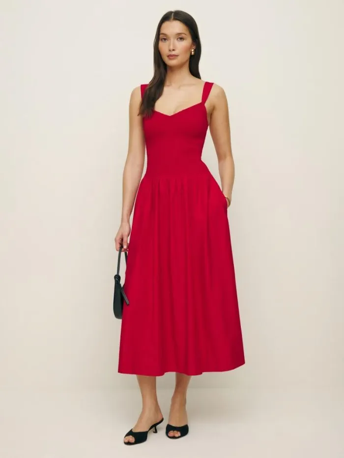 The Reformation Sariah Dress Cherry 8211 Clothing