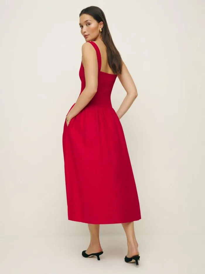 The Reformation Sariah Dress Cherry 8211 Clothing