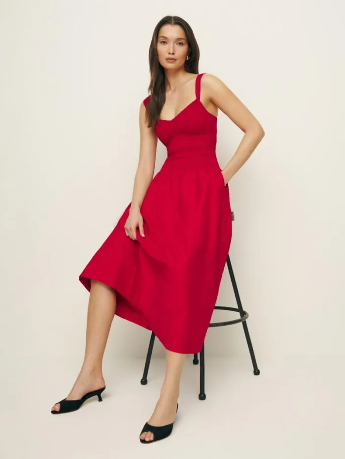 The Reformation Sariah Dress Cherry 8211 Clothing
