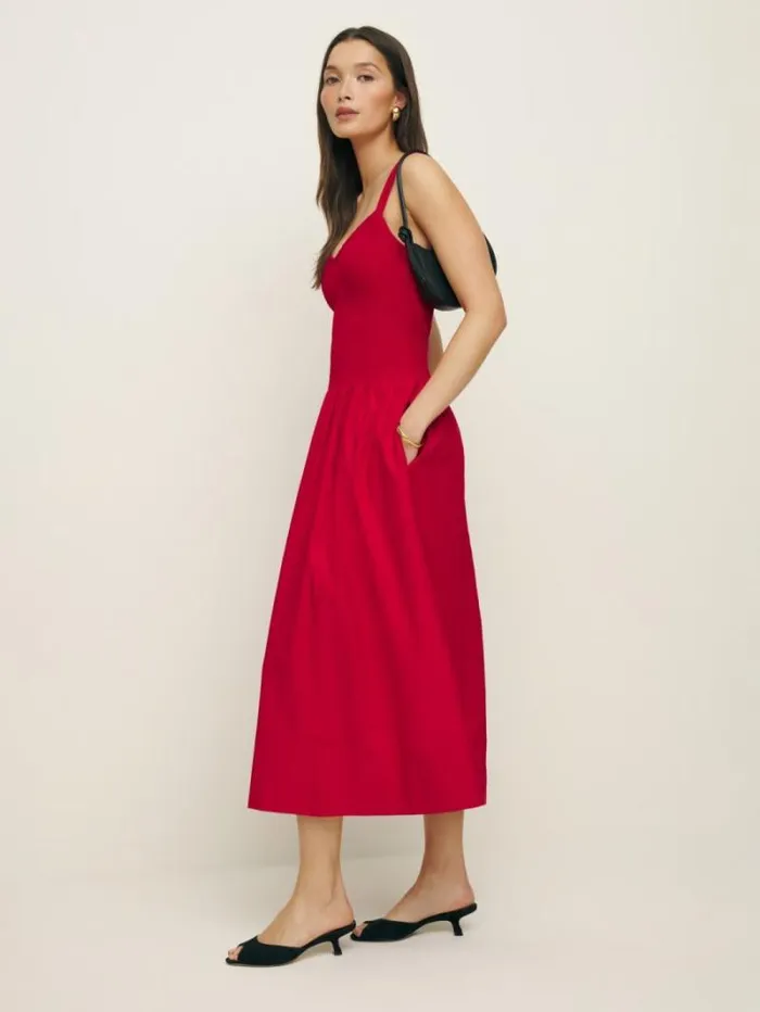 The Reformation Sariah Dress Cherry 8211 Clothing