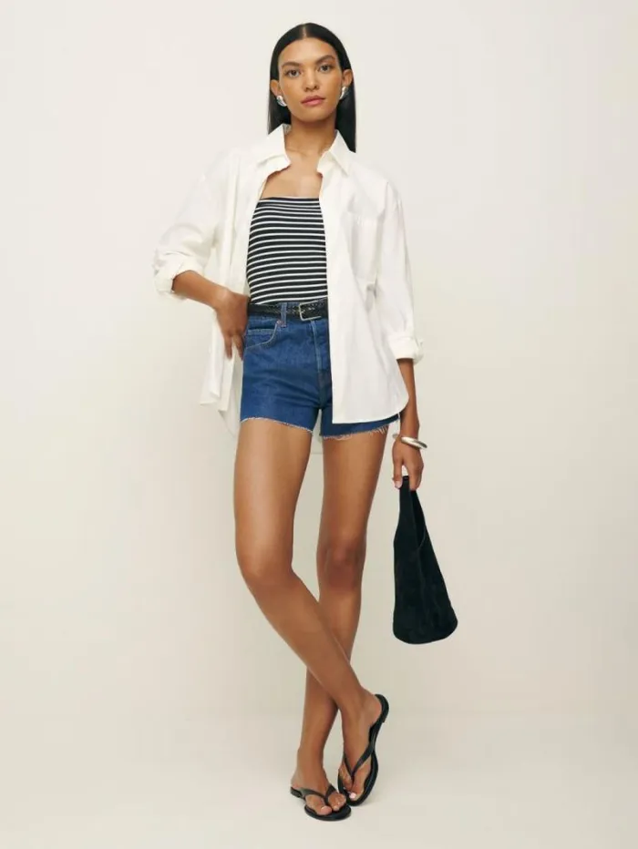 The Reformation Seren Knit Top Black And White 8211 Clothing