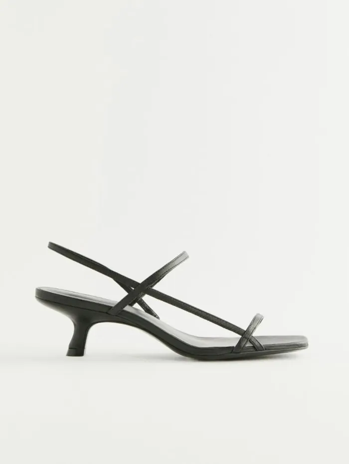 The Reformation Serenity Bare Sandal Black Leather 8211 WeddingsShoes