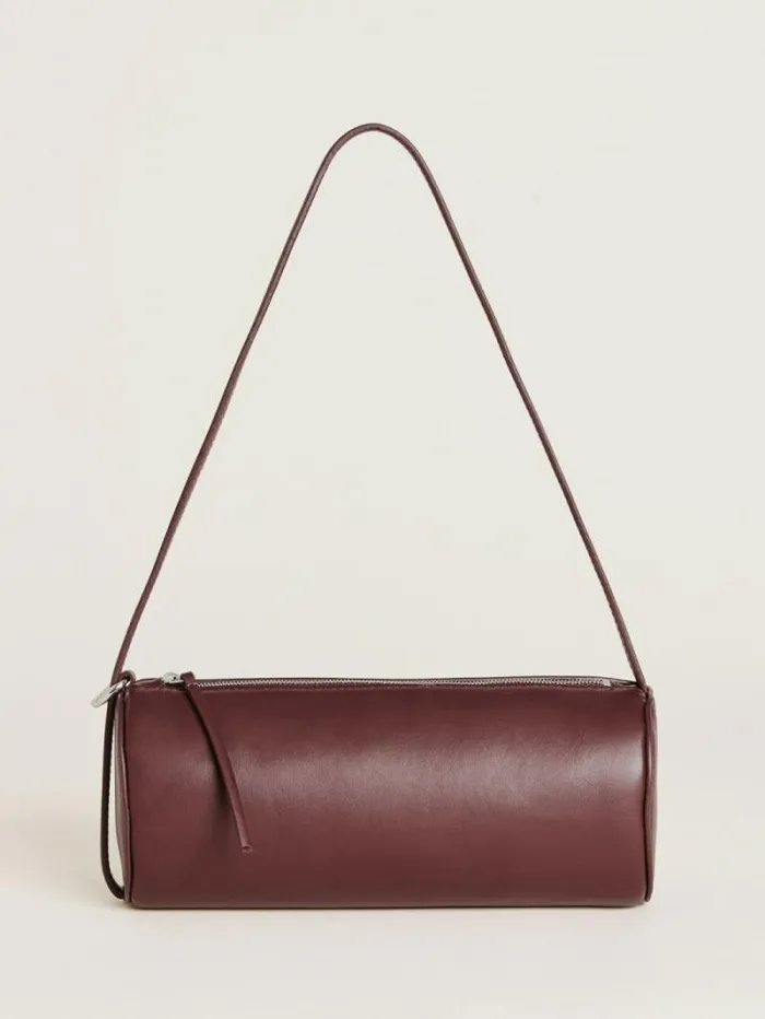 The Reformation Simona Cylinder Bag Ruby Leather 8211 Bags