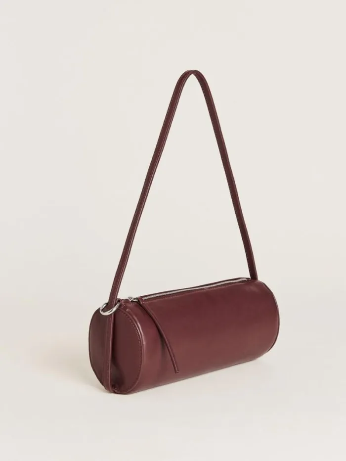 The Reformation Simona Cylinder Bag Ruby Leather 8211 Bags