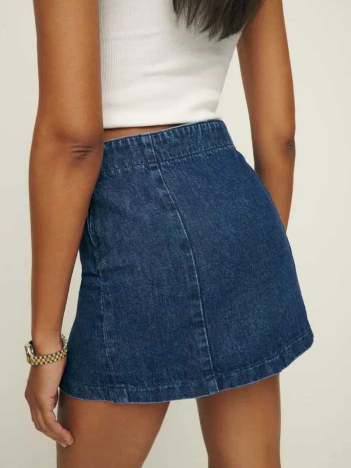 The Reformation Siobhan Denim Mini Skirt Owens 8211 Clothing