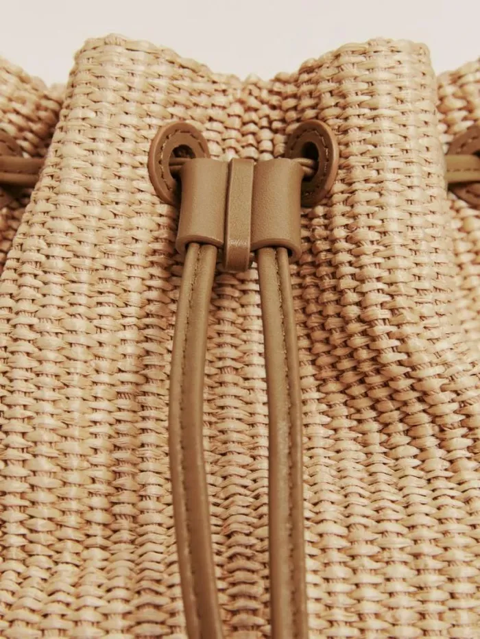 The Reformation Small Ornellia Bucket Bag Natural 8211 Bags