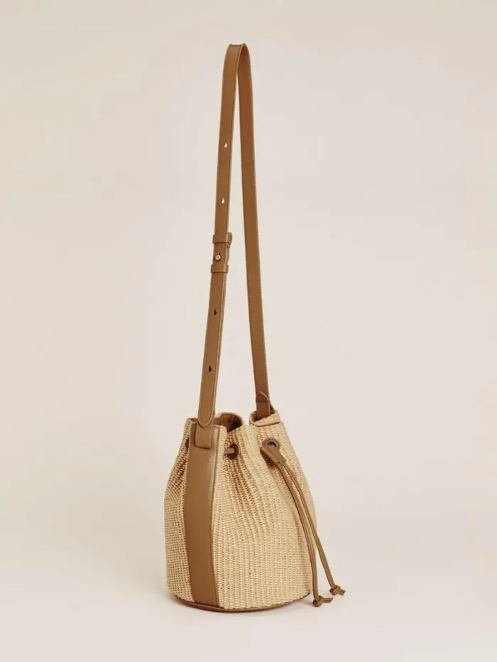 The Reformation Small Ornellia Bucket Bag Natural 8211 Bags