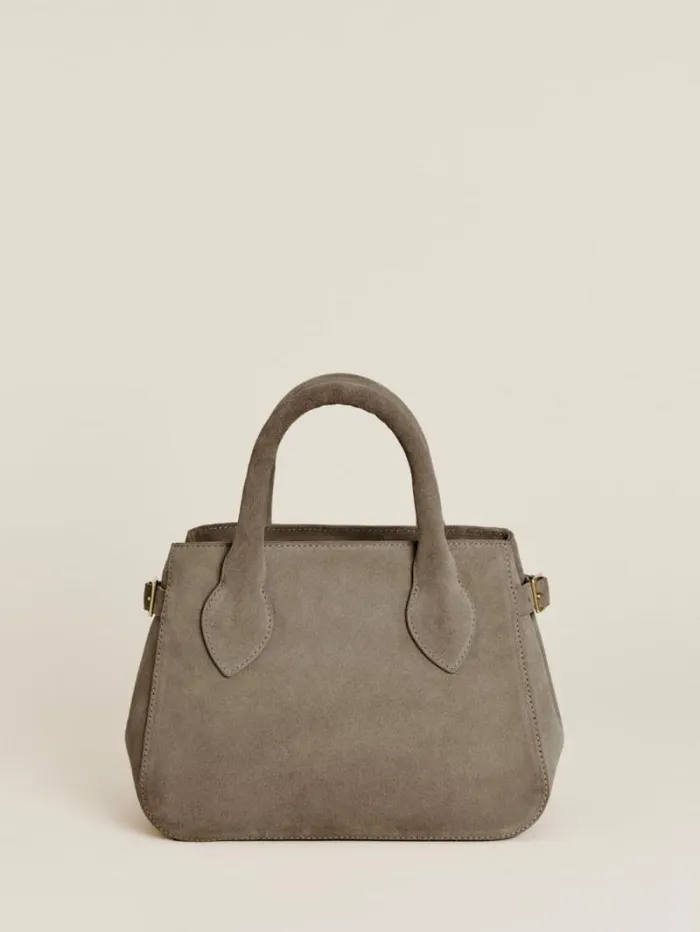 The Reformation Small Patrizia Satchel Bag Mouse Suede 8211 Bags