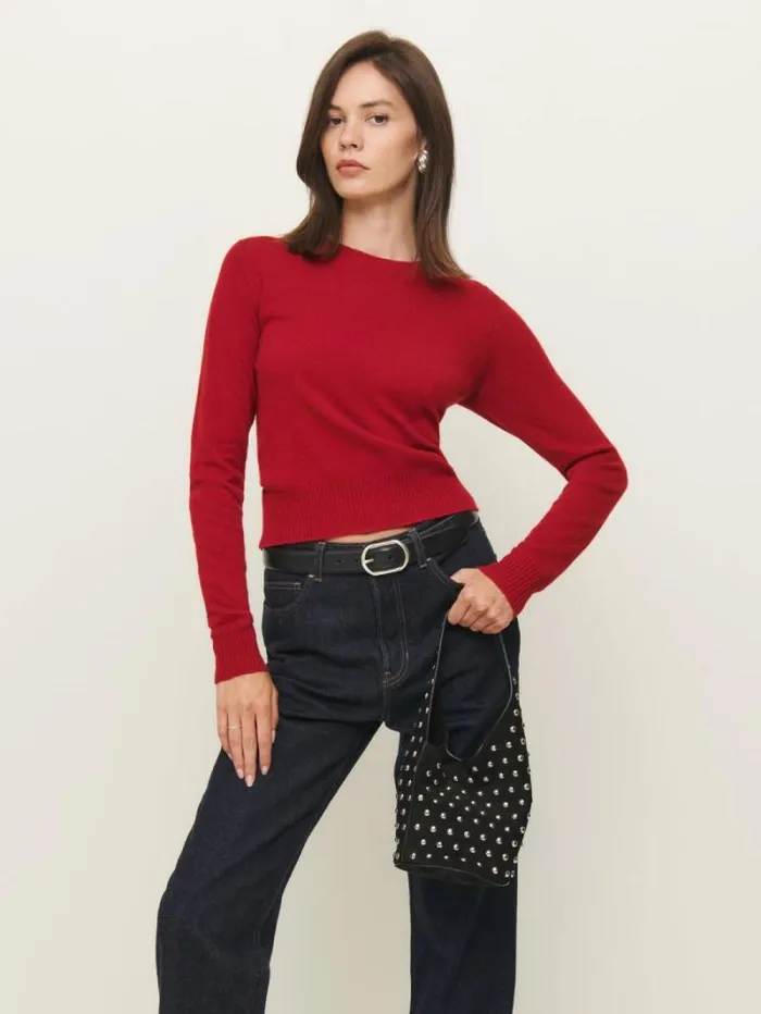 The Reformation Small Silvana Bucket Bag Black Suede With Studs 8211 Bags