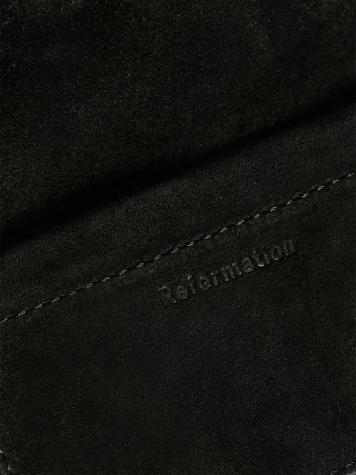 The Reformation Small Silvana Bucket Bag Black Suede With Studs 8211 Bags