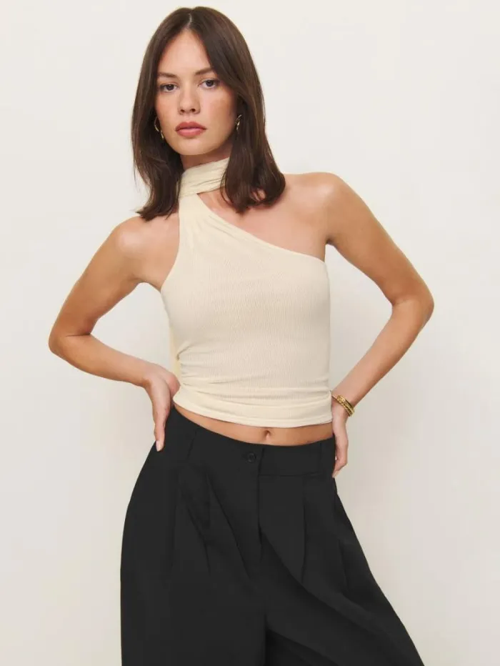 The Reformation Sophie Knit Top Ivory 8211 Clothing