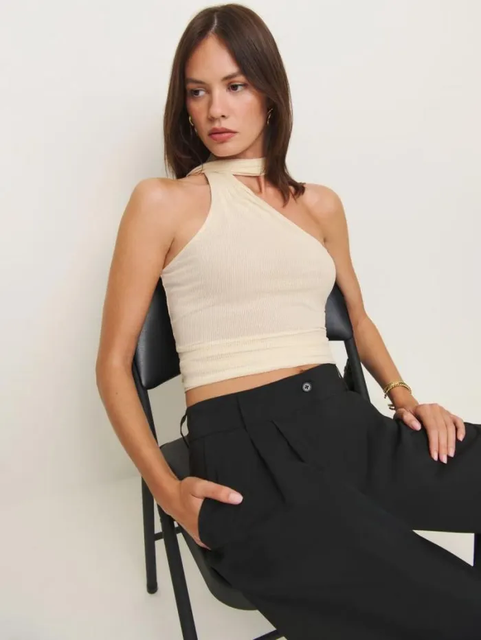 The Reformation Sophie Knit Top Ivory 8211 Clothing