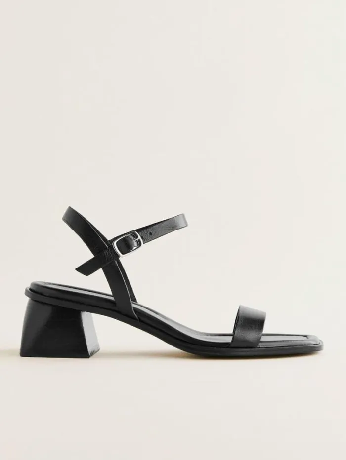 The Reformation Stephanie Heeled Sandal Black Leather 8211 Shoes