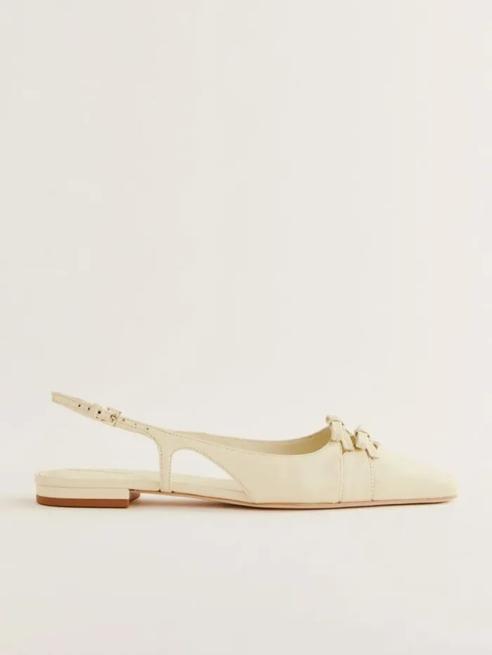 The Reformation Tammy Slingback Flat Cream Puff Leather 8211 Shoes