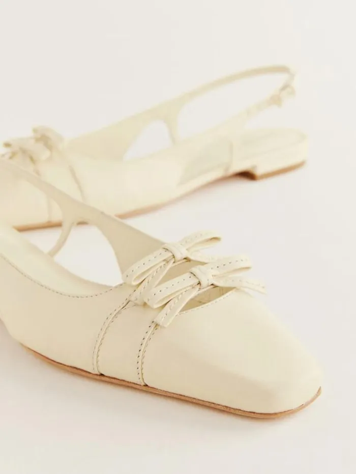 The Reformation Tammy Slingback Flat Cream Puff Leather 8211 Shoes