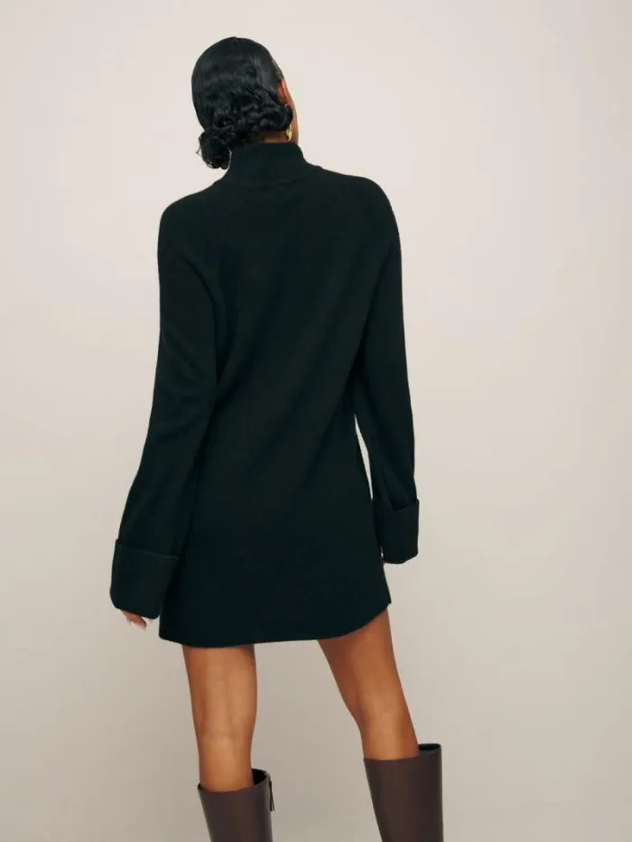 The Reformation Tate Regenerative Wool Sweater Dress Black 8211 Clothing