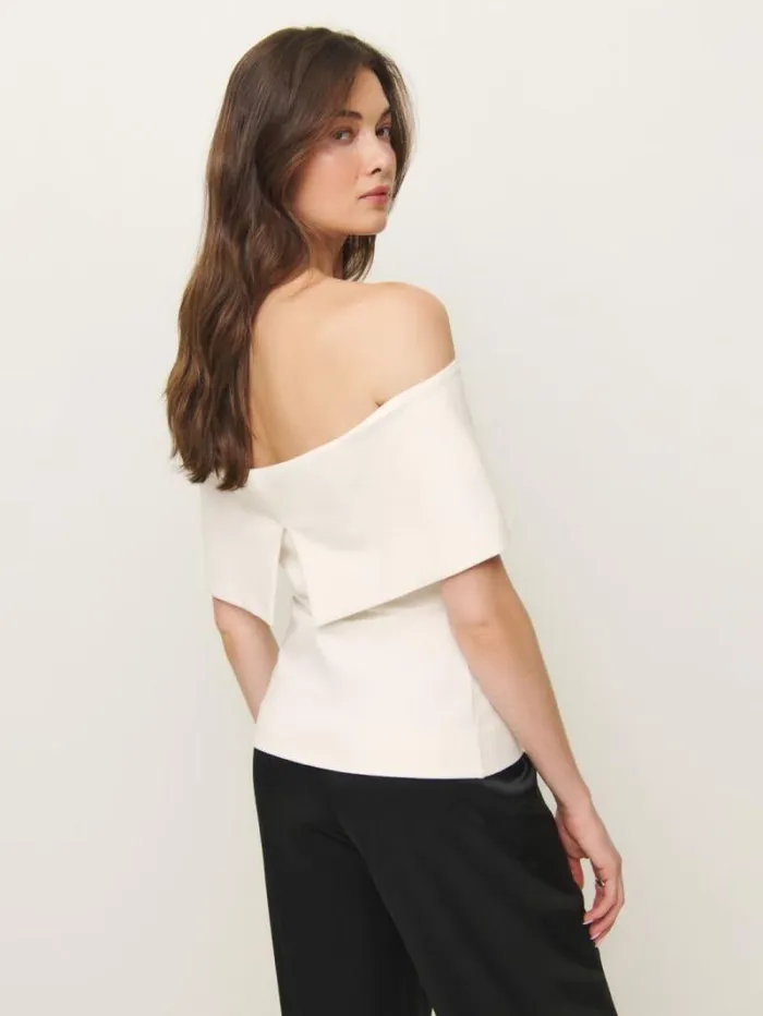 The Reformation Teddy Knit Top Ivory 8211 Clothing