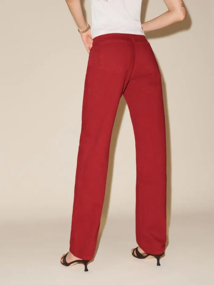 The Reformation The Magnolia Mid Rise Bow Jeans Lipstick 8211 Clothing
