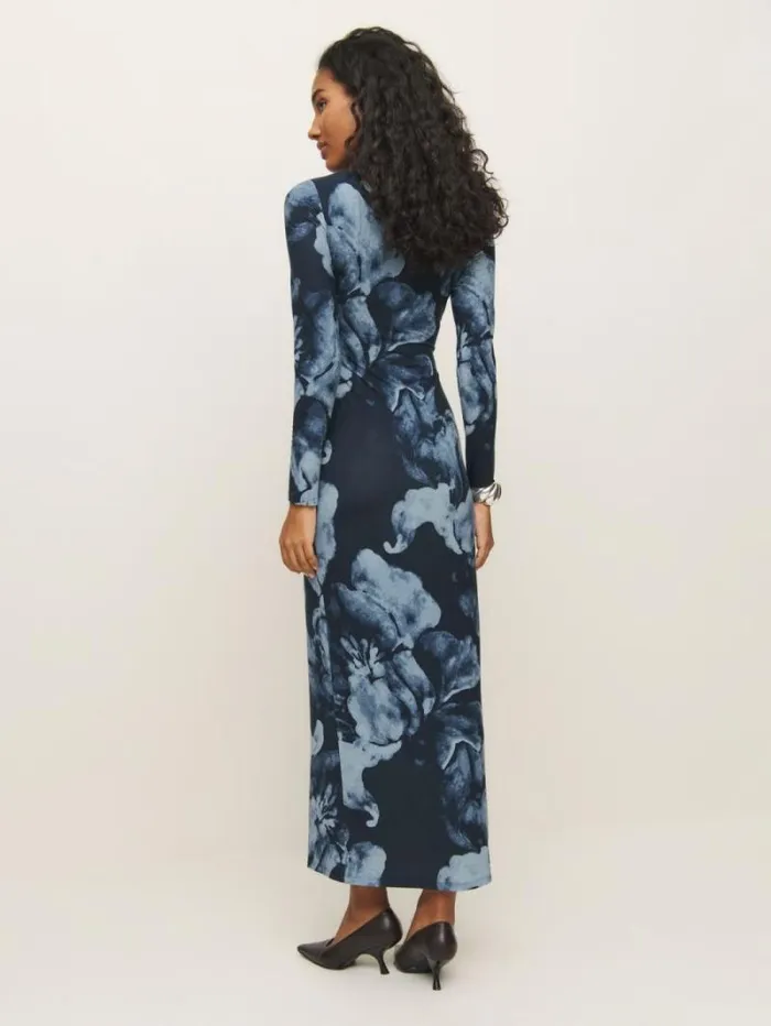 The Reformation Tommie Knit Dress Midnight Rose 8211 Clothing