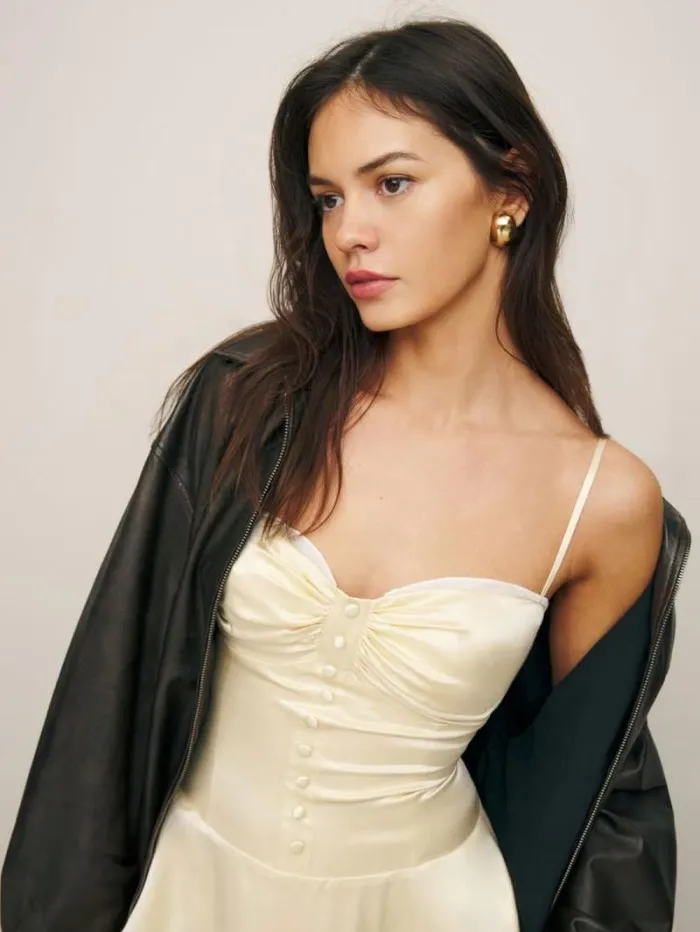 The Reformation Ursula Silk Dress Sugar 8211 Clothing