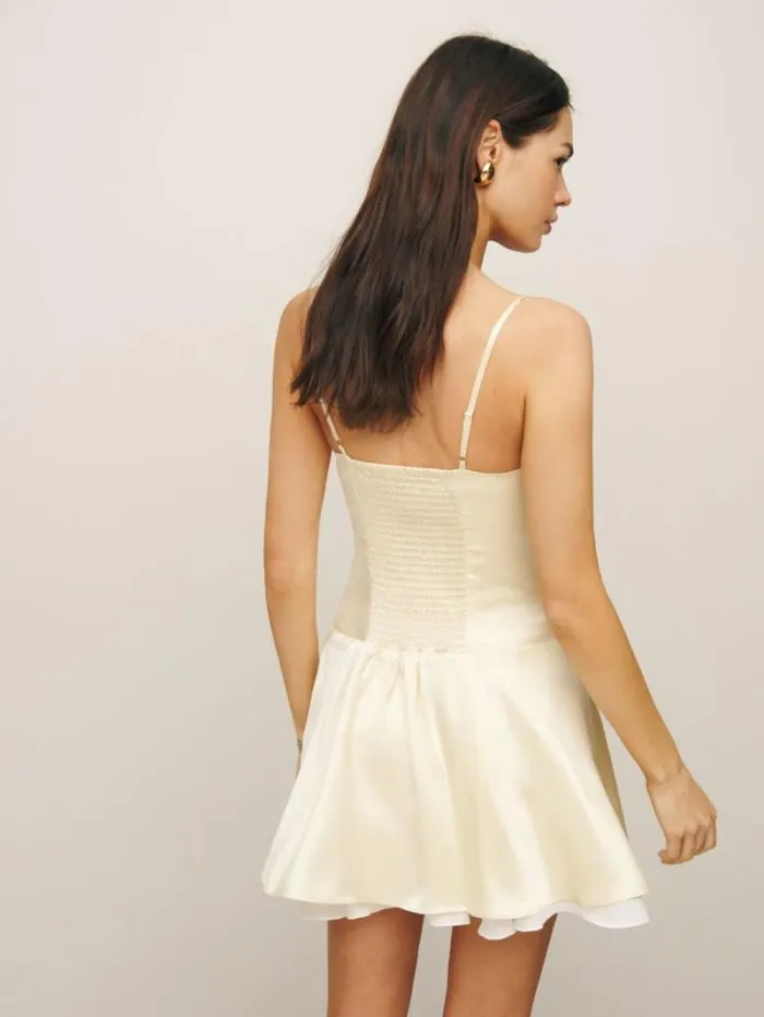 The Reformation Ursula Silk Dress Sugar 8211 Clothing